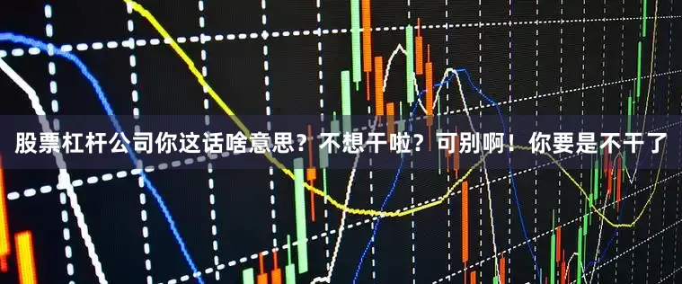 股票杠杆公司你这话啥意思？不想干啦？可别啊！你要是不干了